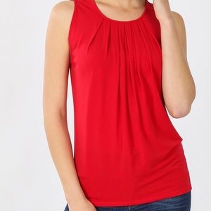 Red tank blouse